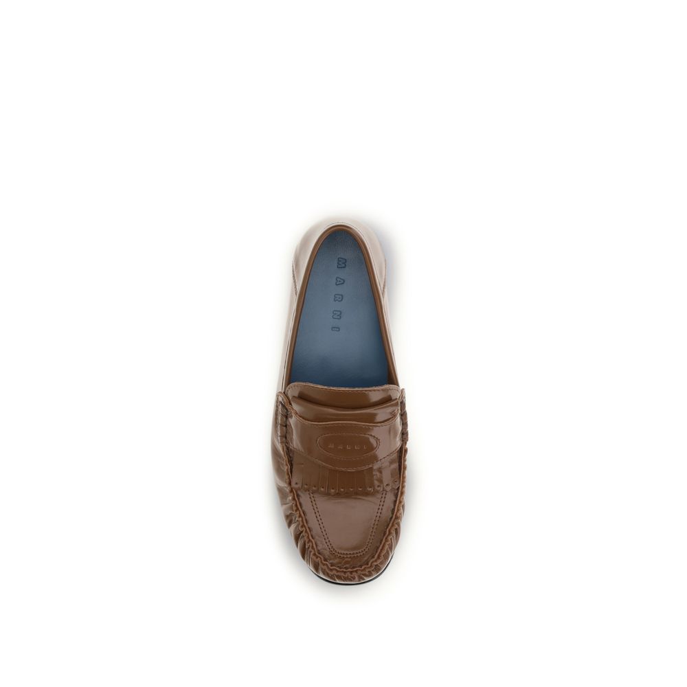 Marni Brown Lamb Ovis Aries Aries Slip-On Loafers Marni