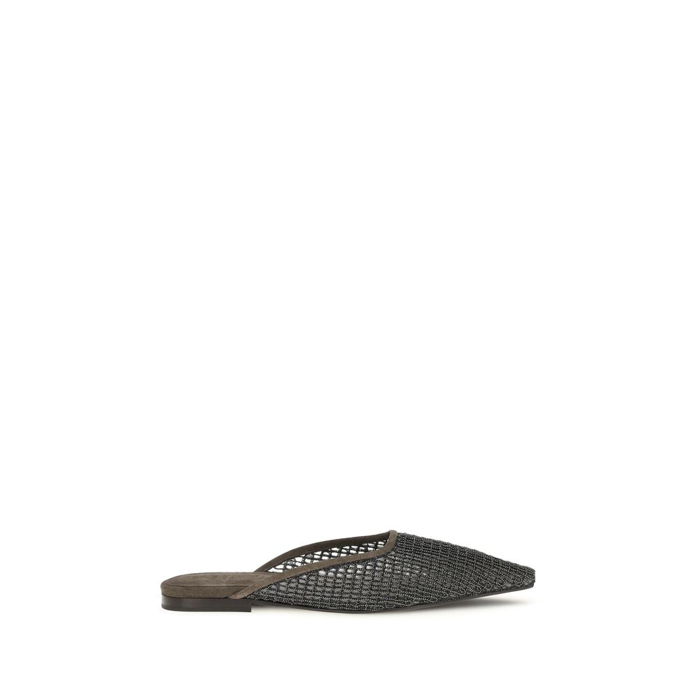 Brunello Cucinelli Brown Calf Leather Bos Taurus Ballet Flats Brunello Cucinelli