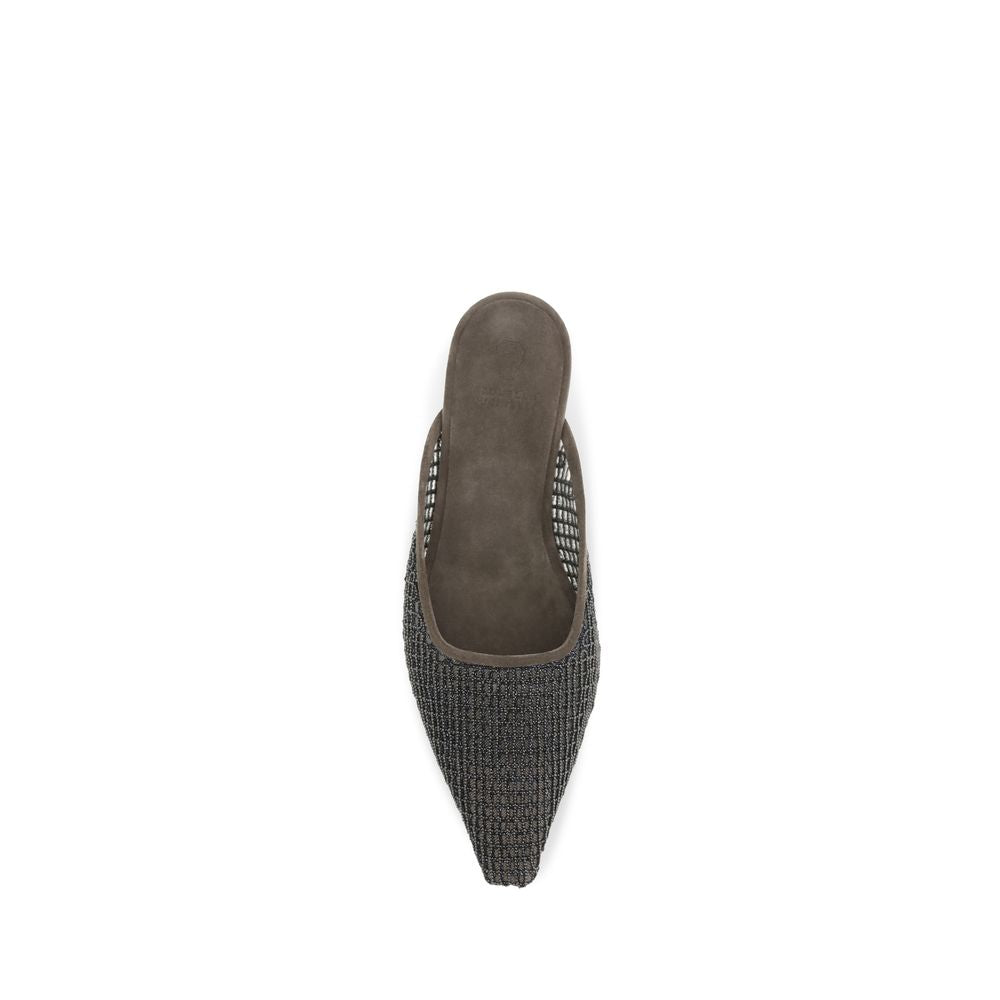Brunello Cucinelli Brown Calf Leather Bos Taurus Ballet Flats Brunello Cucinelli