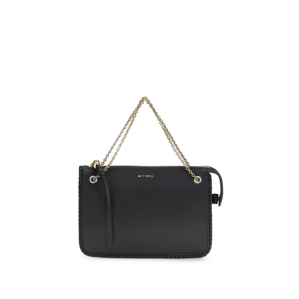Etro Black Calf Leather Bos Taurus Clutch Bag Etro