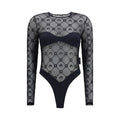Marine Serre Black Polyamide Bodysuit Marine Serre