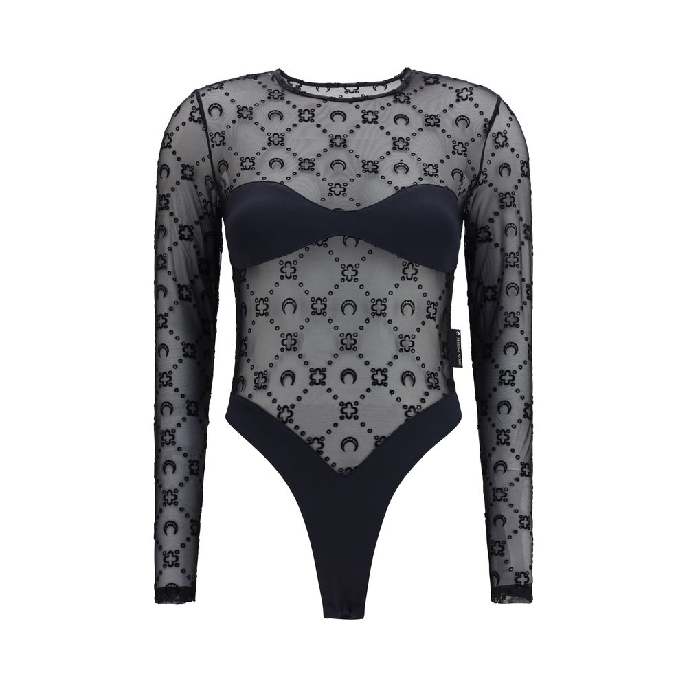 Marine Serre Black Polyamide Bodysuit Marine Serre