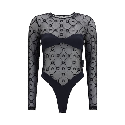 Marine Serre Black Polyamide Bodysuit Marine Serre