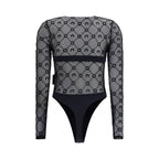 Marine Serre Black Polyamide Bodysuit Marine Serre