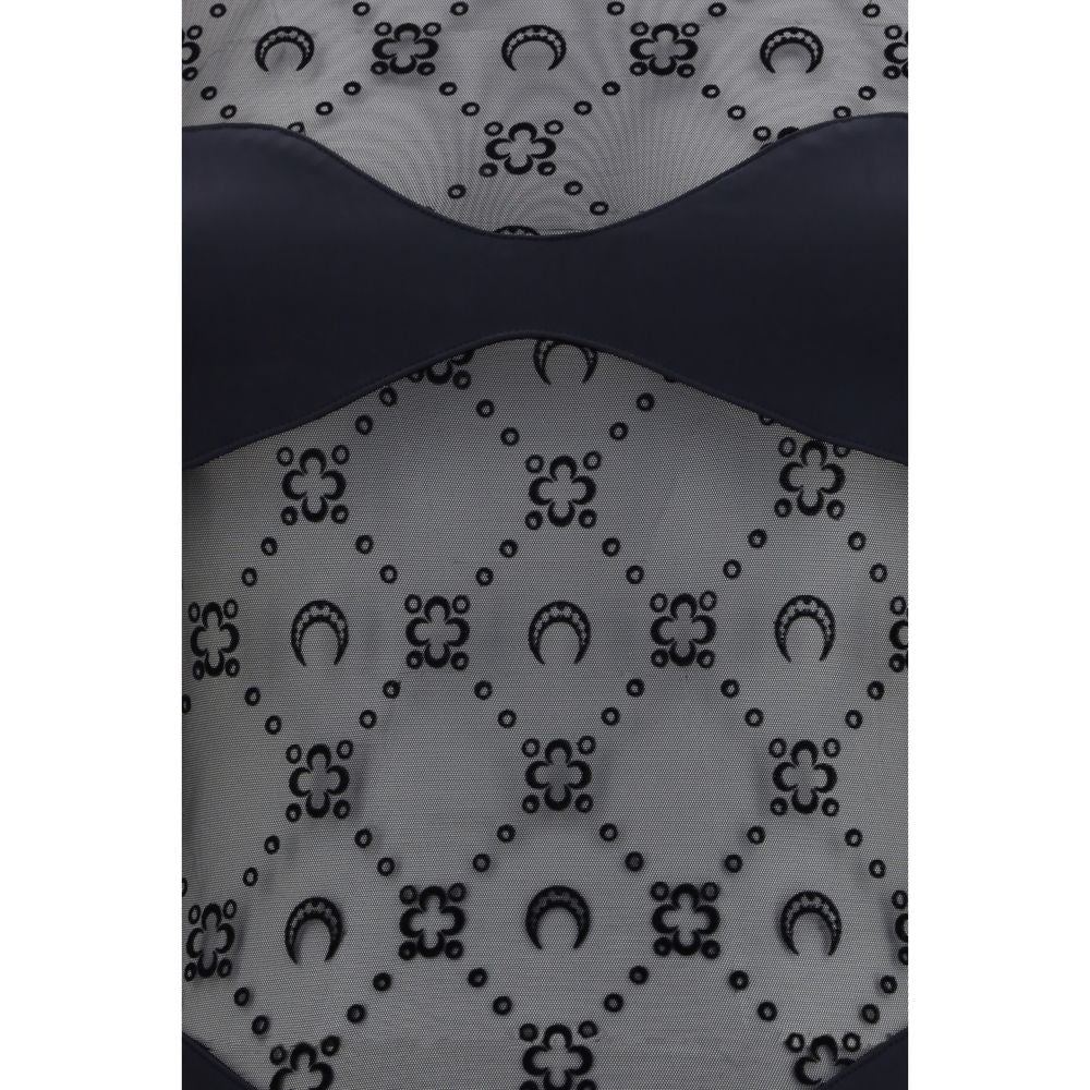 Marine Serre Black Polyamide Bodysuit Marine Serre