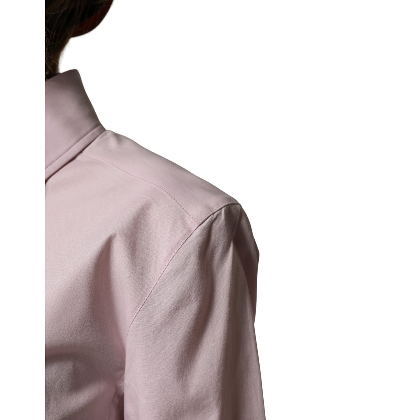 Dolce & Gabbana Pink Cotton Long Sleeves Collared Shirt Top