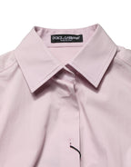 Dolce & Gabbana Pink Cotton Long Sleeves Collared Shirt Top