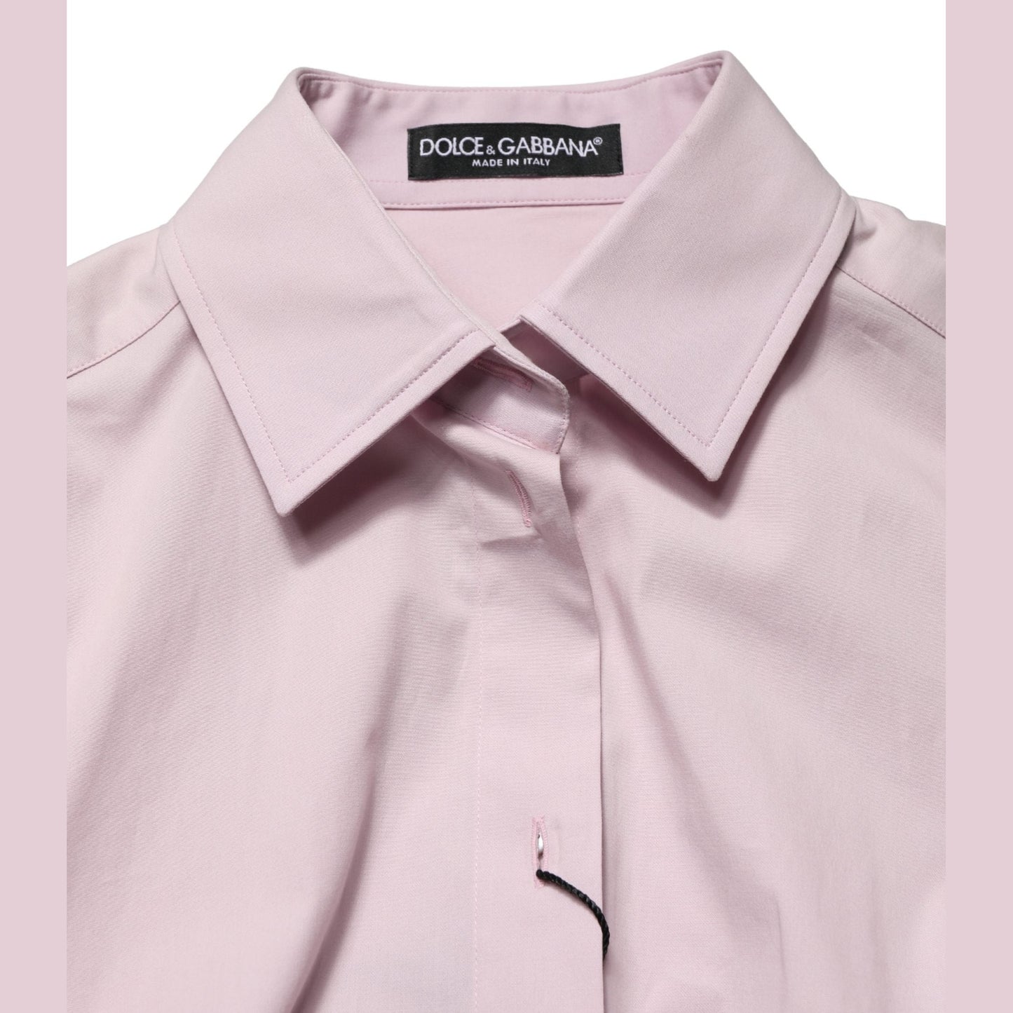 Dolce & Gabbana Pink Cotton Long Sleeves Collared Shirt Top