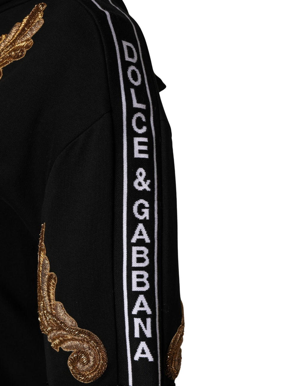 Dolce & Gabbana Black Embroidered Tassel Hooded Sweatshirt Sweater - Eljoys Fashion 
