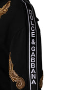 Dolce & Gabbana Black Embroidered Tassel Hooded Sweatshirt Sweater - Eljoys Fashion 