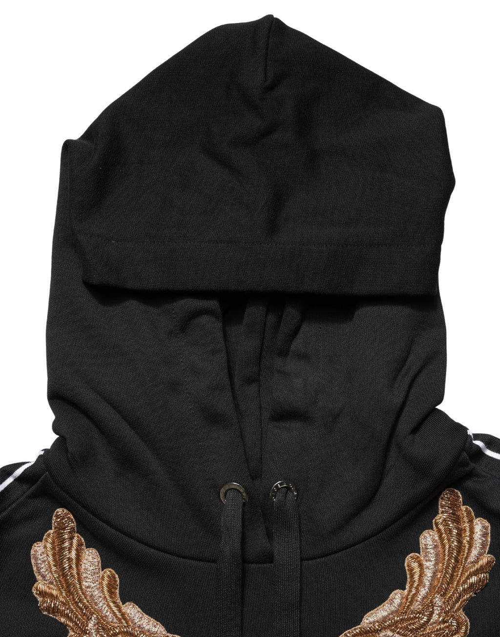 Dolce & Gabbana Black Embroidered Tassel Hooded Sweatshirt Sweater - Eljoys Fashion 