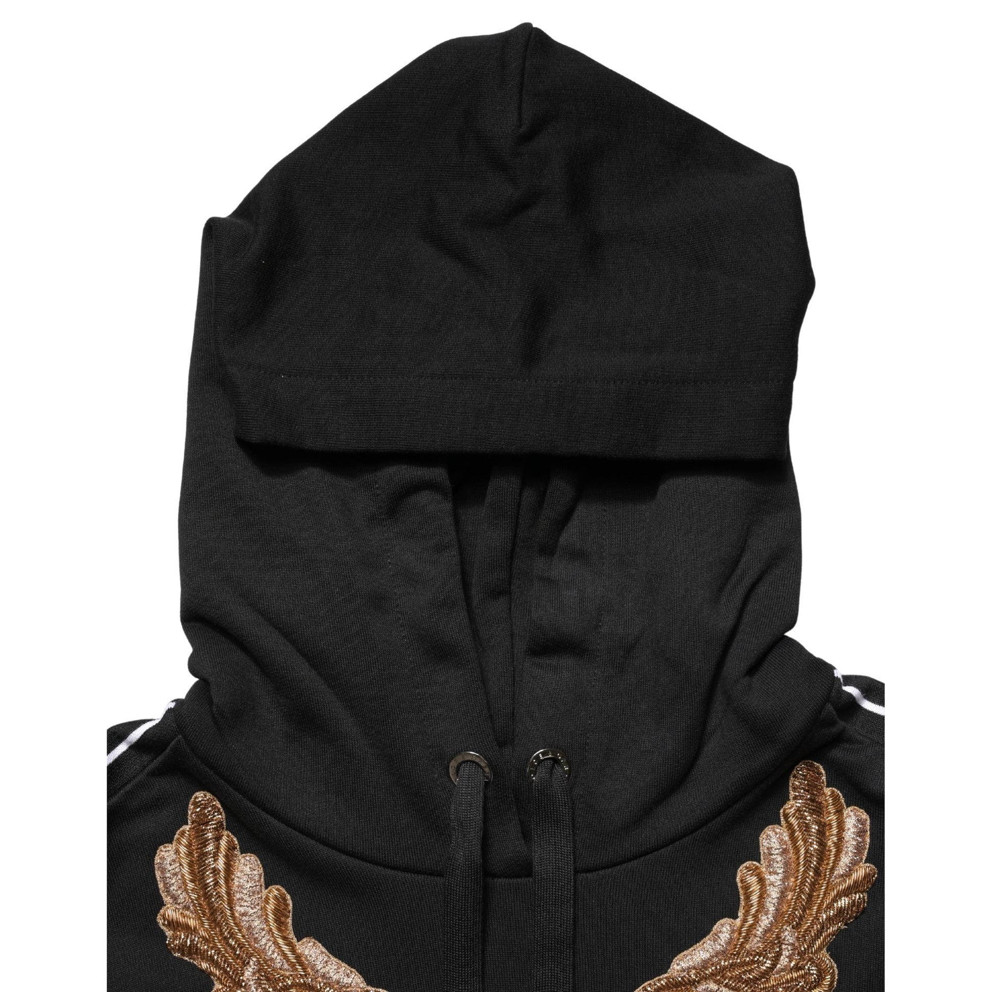 Dolce & Gabbana Black Embroidered Tassel Hooded Sweatshirt Sweater