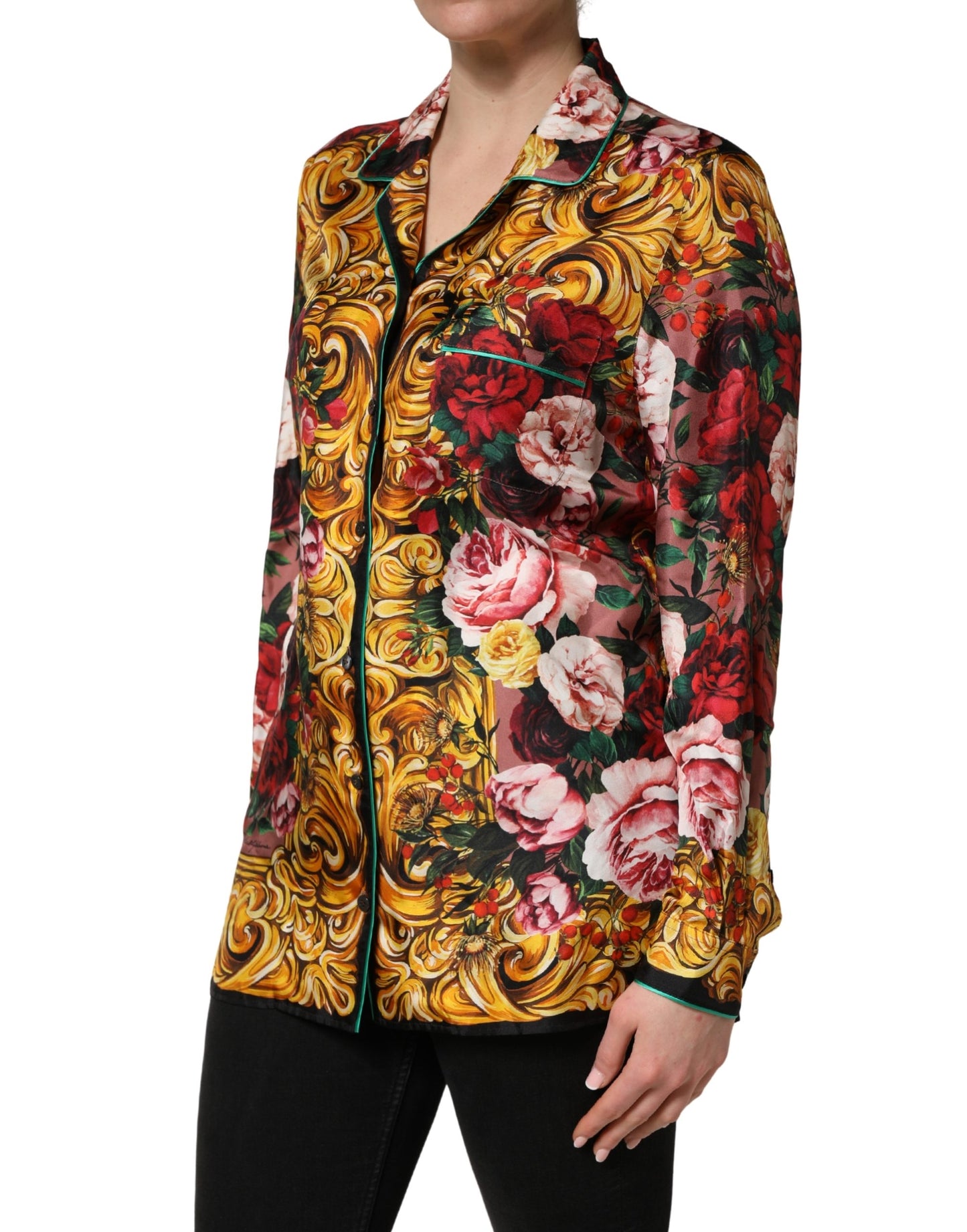 Dolce & Gabbana Multicolor Floral Long Sleeves Button Down Shirt Top Dolce & Gabbana