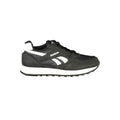 Reebok black women's sneaker made of polyester, featuring a sleek design and comfortable athletic fit.