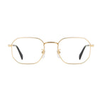 David Beckham gold metal glasses frames with sleek design and clear lenses, showcasing stylish eyewear for men.