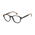 David Beckham black acetate glasses frames, stylish designer eyewear with clear lenses, showcasing modern and sleek eyewear design.