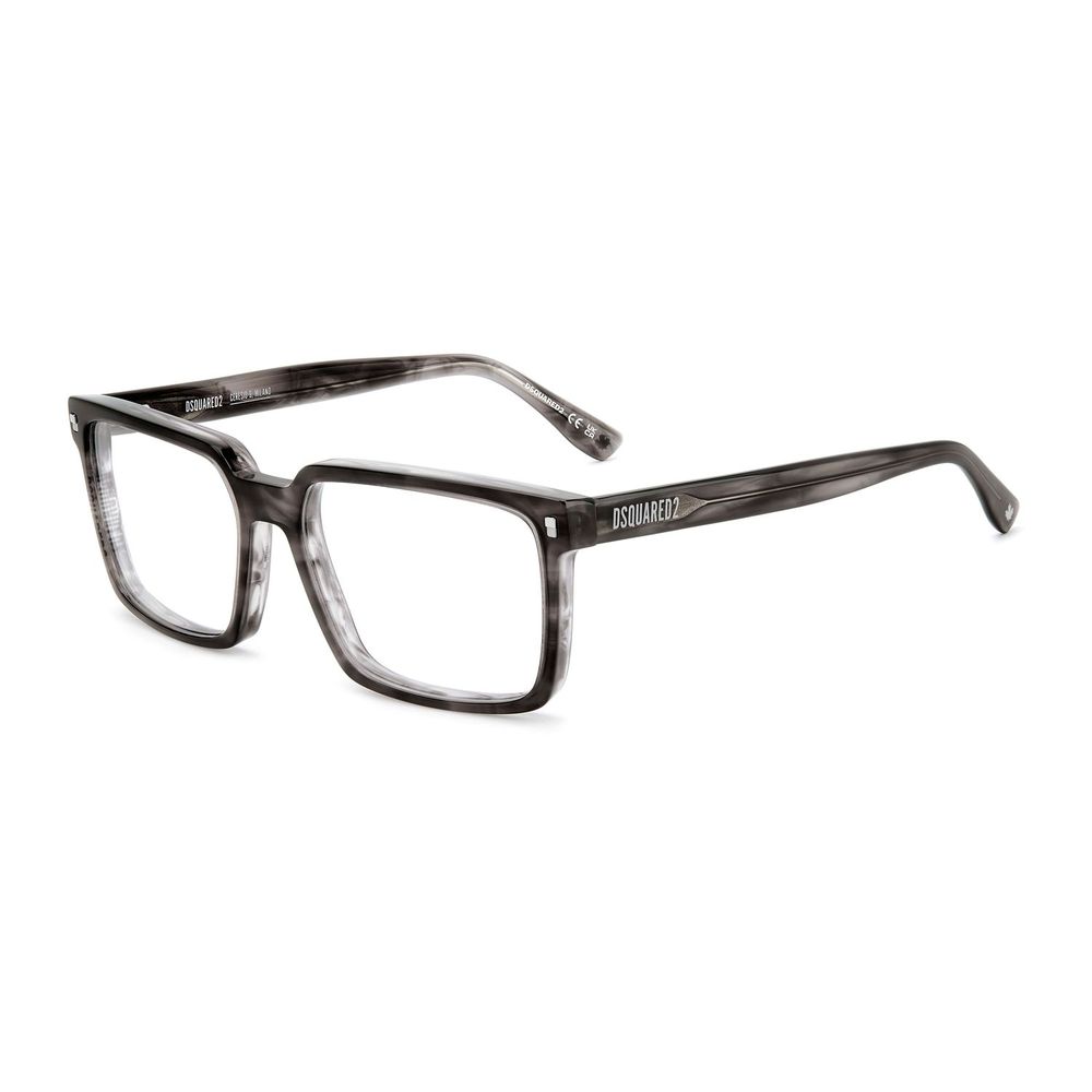 Gray acetate Dsquared² glasses frames with a modern design, featuring a sleek shape and clear lenses.