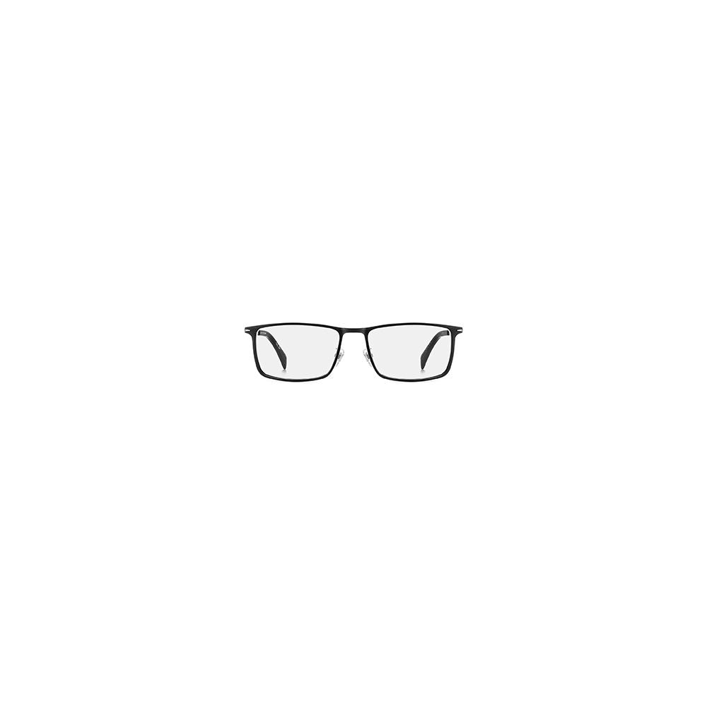 Black metal eyeglass frames by David Beckham featuring sleek design and clear lenses, perfect for stylish everyday wear.