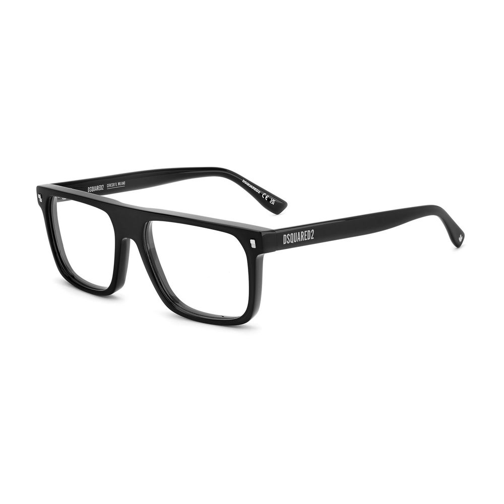 Black Dsquared² acetate glasses frames with a sleek design, showcasing the stylish and modern eyewear.
