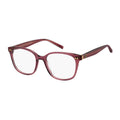 Tommy Hilfiger pink acetate glasses frames with clear lenses, stylish and lightweight eyewear for a modern look.