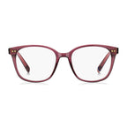 Pink acetate eyeglass frames by Tommy Hilfiger with clear lenses and a stylish, modern design.