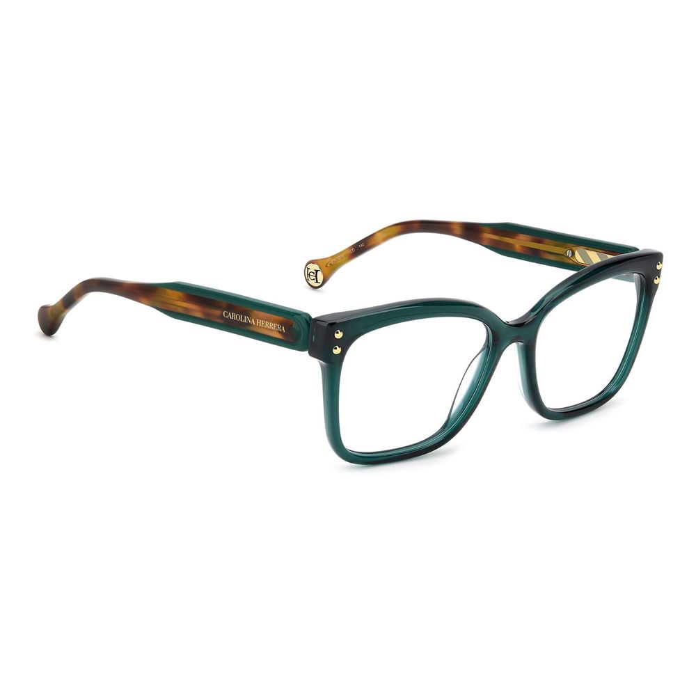 Carolina Herrera turquoise acetate glasses frames, stylish eyewear with bold color and sleek design, perfect for a modern look.