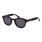 Brown acetate Replay sunglasses with rounded frames and dark tinted lenses, stylish and durable eyewear for everyday wear.