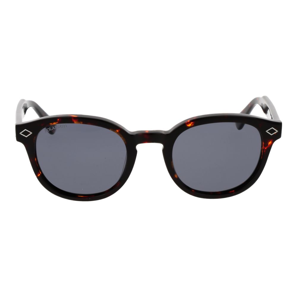Replay brown acetate sunglasses with rounded frames and dark lenses, stylish eyewear for casual and outdoor wear.