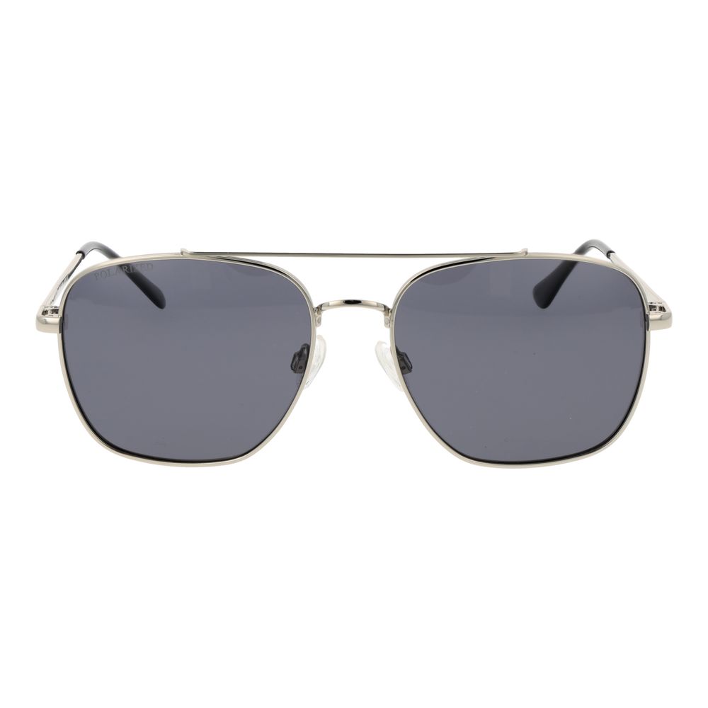 Replay silver metal sunglasses with sleek frame and dark tinted lenses, stylish and modern eyewear accessory.