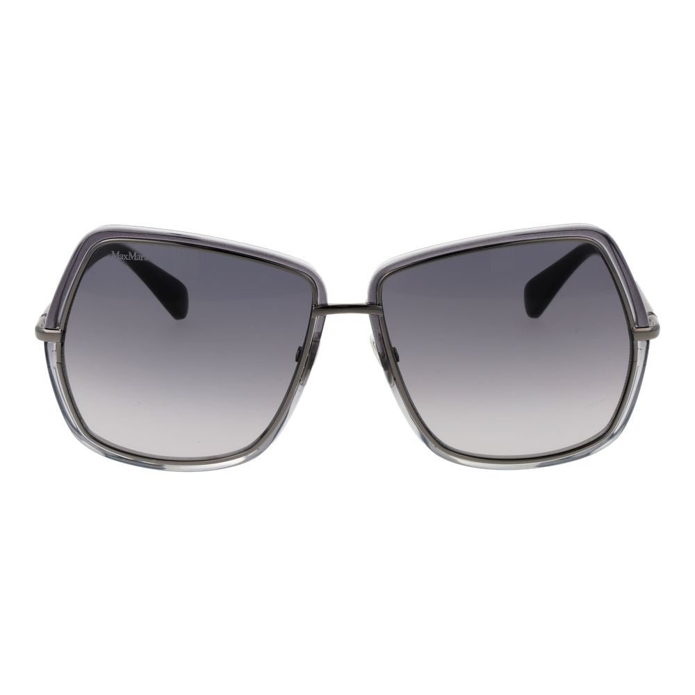 Max Mara gray metal sunglasses with sleek frame and tinted lenses, stylish and modern accessory for sun protection.
