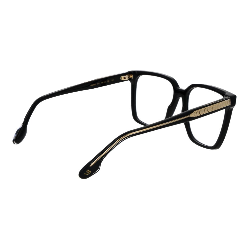 Victoria Beckham black acetate glasses frames with sleek, modern design and clear lenses, stylish eyewear for everyday wear.