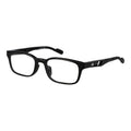 Adidas black plastic eyeglass frames with rectangular lenses and sleek design, showcasing modern eyewear style.