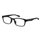 Adidas black plastic eyeglass frames with rectangular lenses and sleek design, showcasing modern eyewear style.