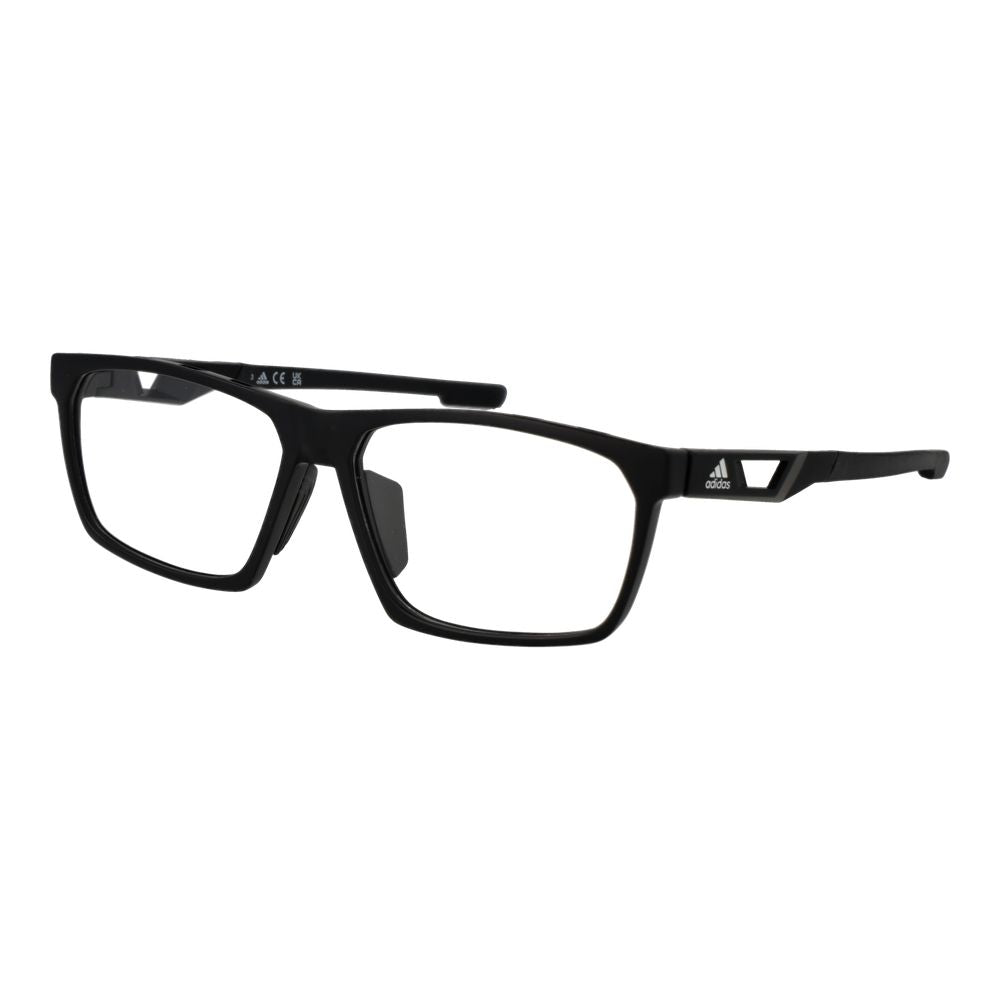 Adidas black plastic glasses frames with a sleek, modern design and rounded lenses, lightweight and stylish eyewear for everyday wear.