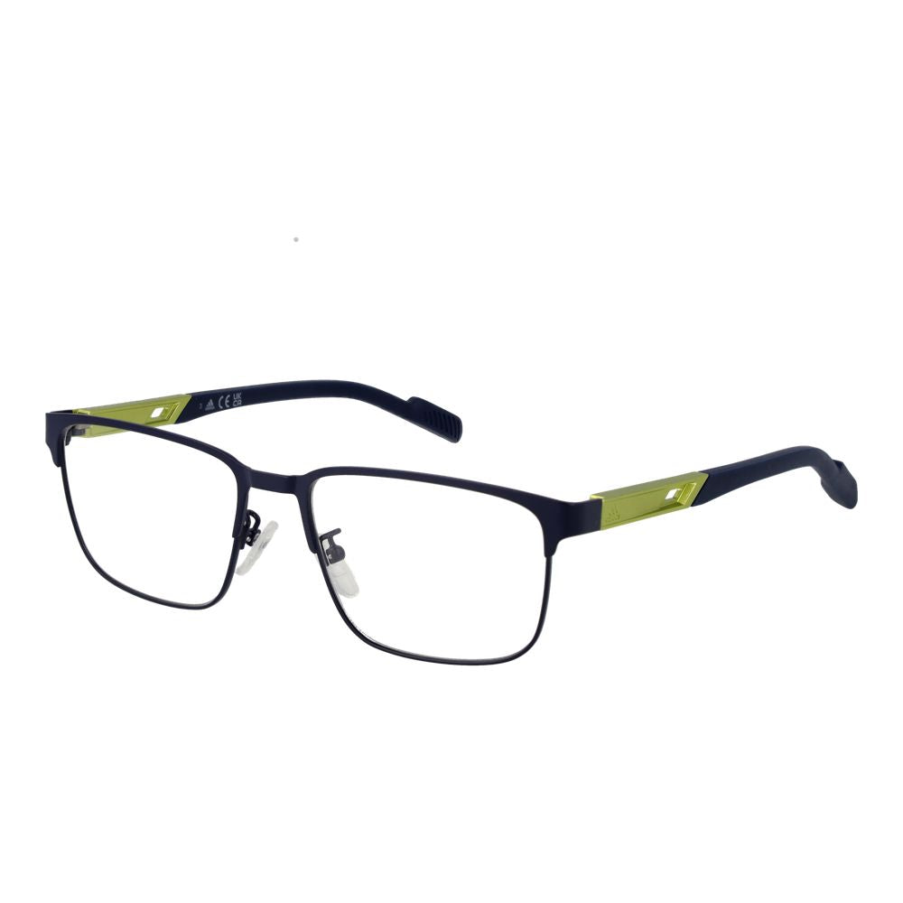 Adidas blue metal glasses frames with sleek design and adjustable nose pads for stylish eyewear.