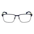Adidas blue metal eyeglass frames with sleek design, featuring thin metal temples and clear nose pads for a modern, stylish look.