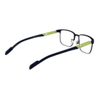 Adidas blue metal eyeglass frames with sleek design and adjustable nose pads, lightweight for comfortable wear.