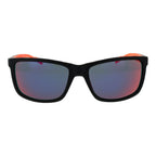 Adidas black plastic sunglasses with dark tinted lenses and sleek frame, designed for sun protection and style.