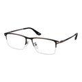 Black metal BMW glasses frames with sleek design and clear lenses, showcasing a modern and stylish eyewear accessory.