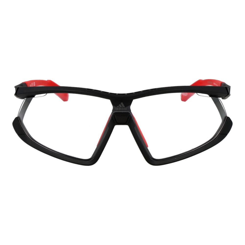 Adidas black plastic sunglasses with dark tinted lenses and sleek frame, stylish eyewear for sun protection and fashion.