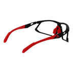 Black Adidas plastic sunglasses with dark lenses and sleek frame, ideal for casual and outdoor wear.