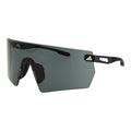 Black plastic Adidas sunglasses with dark lenses and sleek frame, stylish eyewear for sun protection.