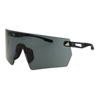 Black plastic Adidas sunglasses with dark lenses and sleek frame, stylish eyewear for sun protection.