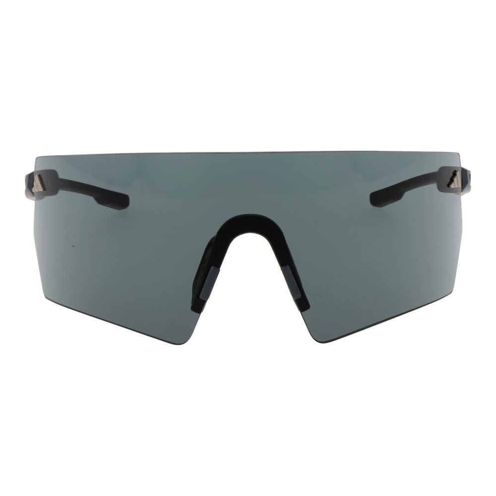 Adidas black plastic sunglasses with dark tinted lenses and sleek frame, perfect for outdoor sun protection and stylish wear.