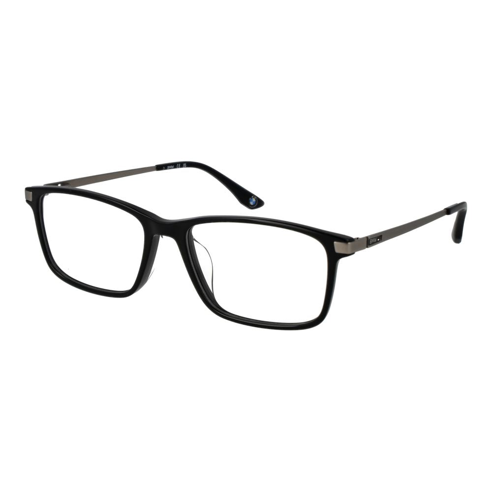 BMW black metal glasses frames featuring sleek design and adjustable temples, ideal for stylish eyewear.