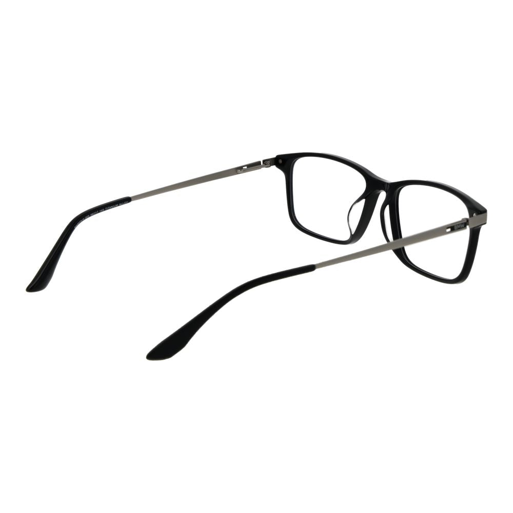 BMW black metal glasses frames with sleek design and clear lenses, showcasing modern style and craftsmanship.