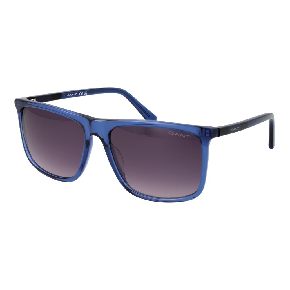 Gant blue plastic sunglasses with rounded frames and dark tinted lenses, stylish eyewear for sun protection.