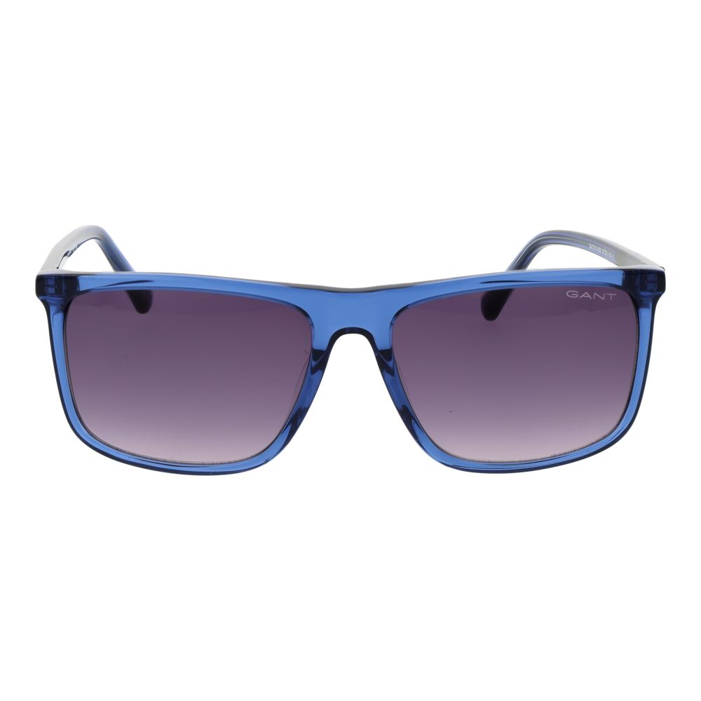 Gant blue plastic sunglasses with rounded frames and dark tinted lenses, stylish eyewear for sun protection.