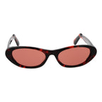 Black plastic sunglasses by GCDS with bold frame and dark tinted lenses, stylish and modern accessory for sunny days.