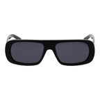 Black plastic sunglasses by GCDS with bold frame and dark tinted lenses, stylish and protective eyewear for everyday wear.
